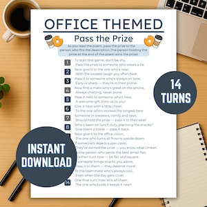 Office Pass the Prize Game Printable, Fun Team Building Icebreaker Work Games, Office Pass The Present, Digital Instant Download PDF