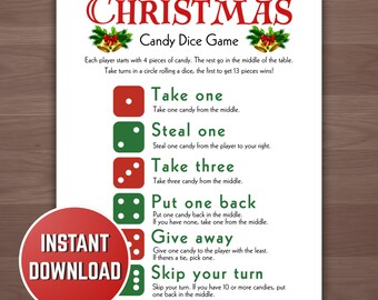 Afdrukbaar kerstsnoepspel, leuk feestspel voor kinderen, leuke feestelijke klasactiviteit, kerstspel digitale download pdf