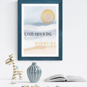 Good Morning Sunshine Wall Art -Digital Download -Watercolour Printable -Nursery Print -Bedroom Decor -Good Morning Quote Art -Boho Art