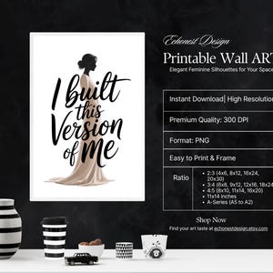 Empowering Woman Quote Art: Minimalist Office Decor (Digital Download)