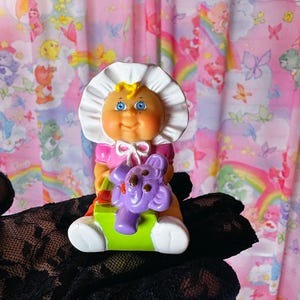Vintage 1992 Cabbage Patch Kids PVC Figure - CPK Toy in Bonnet - Cake Topper