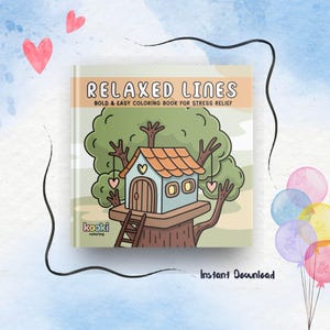 Relaxed Line Coloring Book: Bold & Easy Art for Stress Relief (PDF)