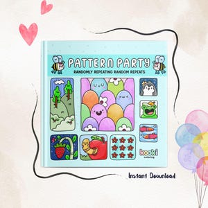 Pattern Party Printable Pattern Coloring Book PDF Fun, Quirky & Relaxing Repeats Adults, Teens, Kids