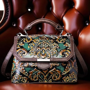 Geprägte Vegan Leder Umhängetasche: Minimalistische Boho Crossbody Geldbörse
