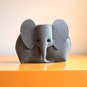 Mini monedero de elefante: adorable cartera de piel sintética con cremallera, monedero pequeño para mujeres y niños, ideal como regalo para amantes de los animales.