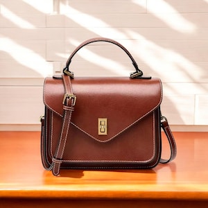 Handgefertigte Retro Leder Umhängetasche | Echte Rindsleder Crossbody Geldbörse für Frauen | Pflanzlich gegerbte Tasche | Geschenk für Sie