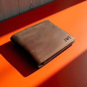 Personalized Handwriting Wallet for Men, Custom Engraved Leather Wallet, Signature Gift for Dad, Husband, Groomsman or Memorial Keepsake