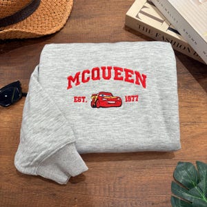 Car Character Hoodie, Mcqueen Embroidery Sweatshirt, Cute Embroidered Sweatshirt, Gift For Him, Couple Gift ECT003