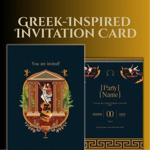 Greek Invitation Card Template | Greek-Inspired Invitation | Greek Mythology Invitation Template | Invitation Card