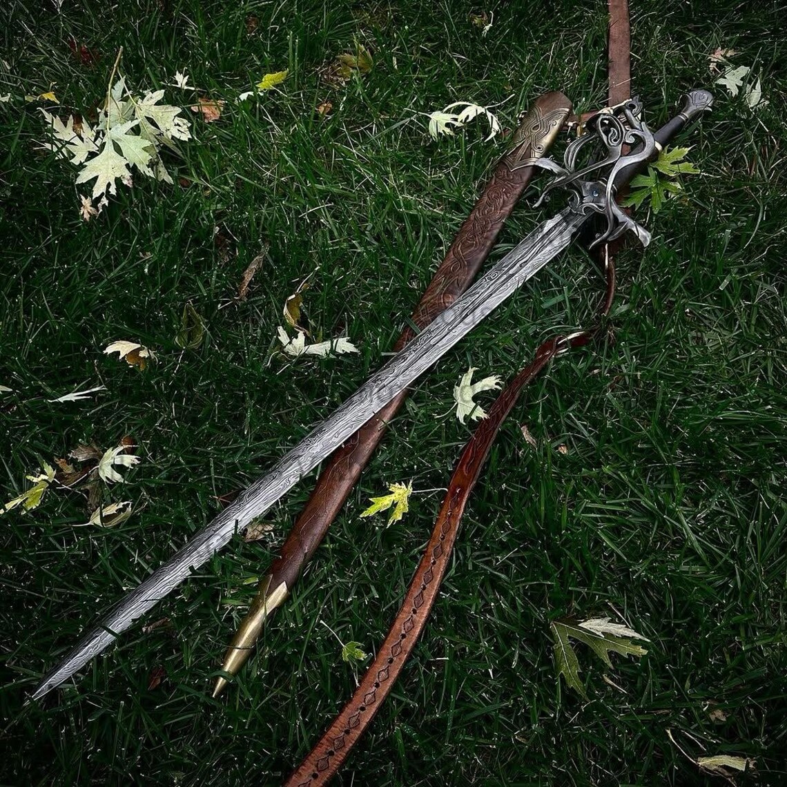 Hand Forged Elven Fantasy Sword | Decorative Medieval Style Blade ...