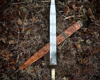 Hand-Forged Carbon Steel Roman Gladius Sword: Holly Wood & Turkish Walnut Handle