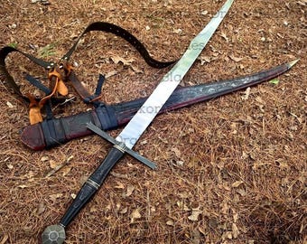 French Falchion–Inspired Decorative Sword | Handmade Medieval Display Piece, African Blackwood Handle