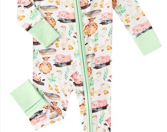 Posh Tot Farmyard Fun omvormbare babyromper met rits