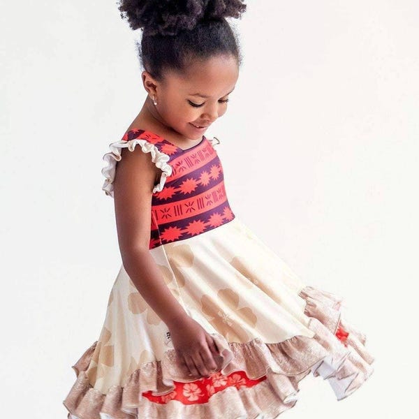 Moana Lola Ruffle - Girls Hugs Twirl Dress