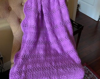 Medium purple knit Afghan baby/toddler/adult lapghan