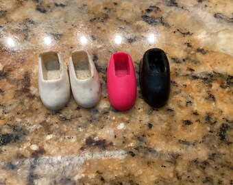 Ideal Flatsy shoes - 1 pair white, 2 singles black and hot pink