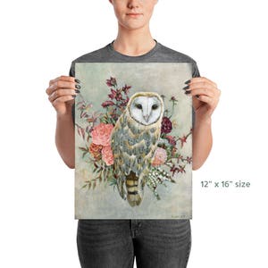 Barn Owl Art Print, Boho Style Owl Wall Decor, Owl Totem Gift Idea image 2