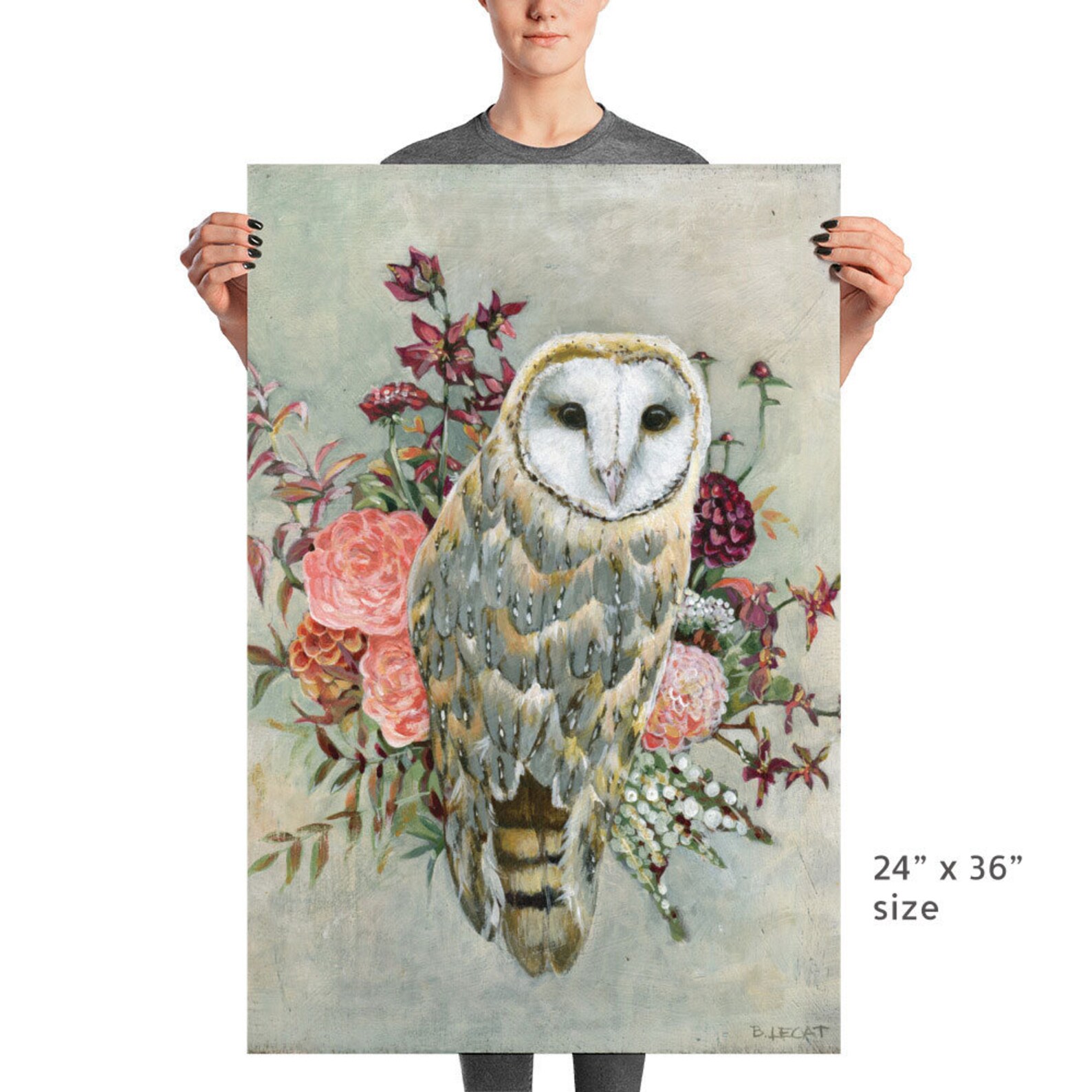 Barn Owl Art Print Boho Style Owl Wall Decor Owl Totem Gift Etsy