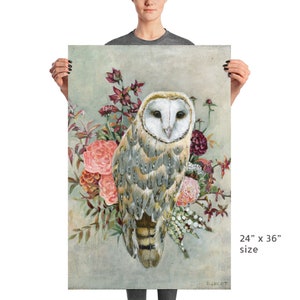 Barn Owl Art Print, Boho Style Owl Wall Decor, Owl Totem Gift Idea image 5