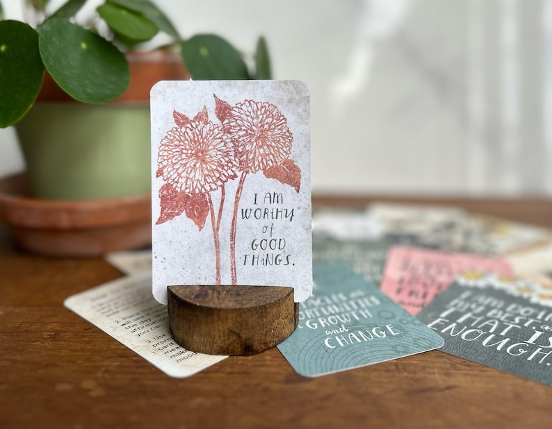 Mental Health Affirmation Cards Deck with Journal and Prompts, Inspirational Quotes Card Deck for Meditation, Self Care, and Journaling image 5