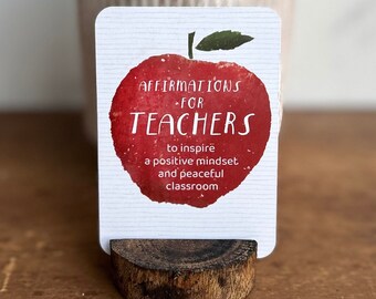 Teacher Positive Affirmation Cards Deck, Inspirational Gift for Teachers, Mental Health Card Deck