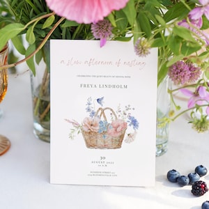 Invitation fête gigognes modifiable | Invitation florale de baby shower pour future maman | Modèle de toile | Téléchargement numérique | Préparez la fête du nid