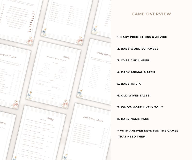 Neutral Goose Gender Reveal Party Games: Baby Shower Activity (Digital Download) GR-03 image 3