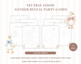 Neutral Gans Gender Reveal Party Spiele: Babyparty Aktivität (Digitaler Download) GR-03
