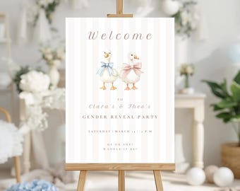 Neutral Gans Gender Reveal Willkommensschild: Bearbeitbares Party Poster (Digitaler Download) GR-03