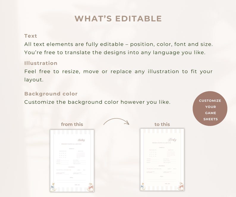 Neutral Goose Gender Reveal Party Games: Baby Shower Activity (Digital Download) GR-03 image 5