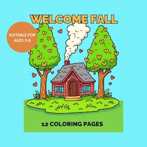 Fall Coloring Pages for Kids | 12 Printable Autumn & Halloween Coloring Sheets | Pumpkins, Cats, Scarecrows | Instant Download