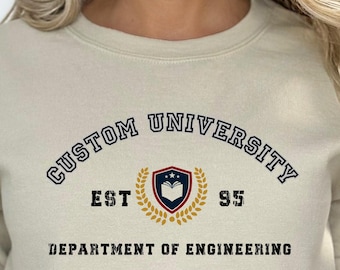 Custom University Sweatshirt, Custom College Hoodie, Personalized School Sweatshirt Custom Design University Sweatshirt Personalized College