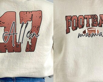 Custom Football Mom Sweatshirt, Personalized Football Shirt, Game Day Football Shirts, Jersey Number Football Sweatshirt, Football Hoodie