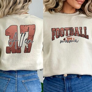 Custom Football Mom Sweatshirt, Personalized Football Shirt, Game Day Football Shirts, Jersey Number Football Sweatshirt, Football Hoodie