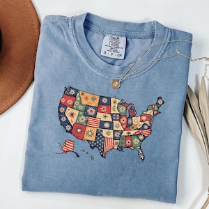 Retro USA Map Shirt, America Map Shirt, 50 States Tshirt, United States Sweatshirt, 4th of July T Shirt Toddler, Independence Day Shirt Men