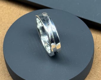 Wellenförmiger Inlay 925 Sterling Silber Plated Ring: DIY Resin & Opal Bezel