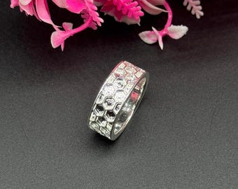 925 Sterling Silver Plated Wishbone Ring Blank: Honeycomb Inlay, Resin & Opal