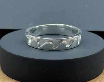 Ocean Wave Inlay 925 Sterling Silver Plated Ring: Resin & Opal DIY Jewelry