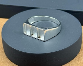 925 Sterling Silver Plated Rectangle Bezel Ring Blank: Resin & Opal Inlay (6x4mm) DIY Jewelry