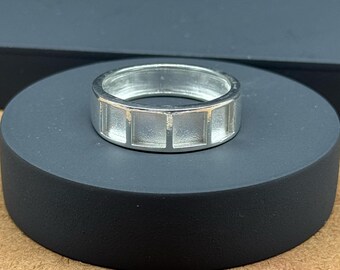 925 Sterling Silver Plated Inlay Ring Blank: Square Bezel, Resin & Opal