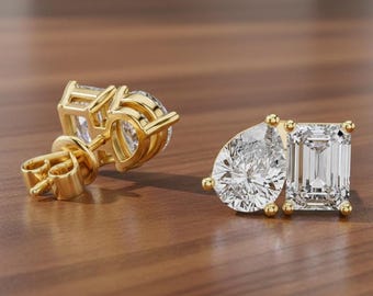 925 Sterling Silver Plated Simulated Diamond Pear Stud Earrings