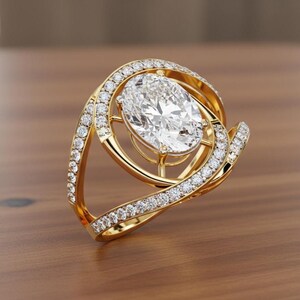 Oval Cluster Simulated Diamond Ring: 925 Sterling Silver  Engagement Jewelry