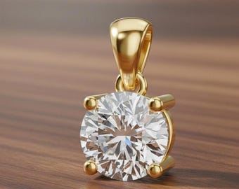 Simulated Diamond 925 Sterling Silver Plated Round Pendant