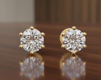 925 Sterling Silver Plated Simulated Diamond Round Stud Earrings