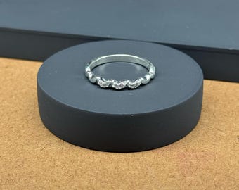 Curved 925 Sterling Silver Plated Engagement Ring: CZ Solitaire Wedding Jewelry