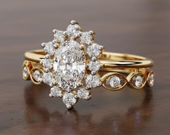 Oval Simulierter Diamant Verlobungsring: 925 Sterling Silber Plated Hochzeitsschmuck