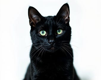 Descarga digital de arte de cara de gato negro