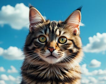 Descarga digital de arte de gato hermoso