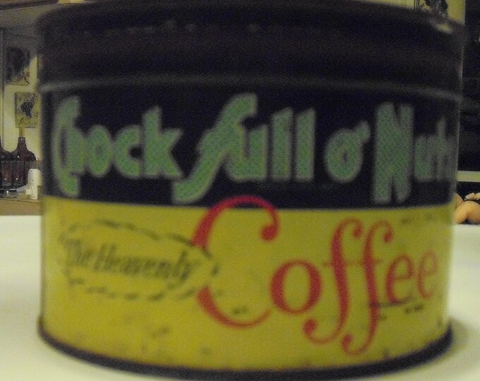Vintage Tin Chock Full O' Nuts Coffee Can Etsy