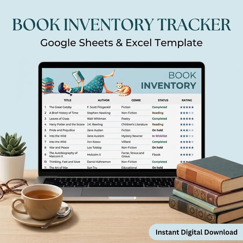 Simple Book Inventory Template TheGoodocsCom - Etsy